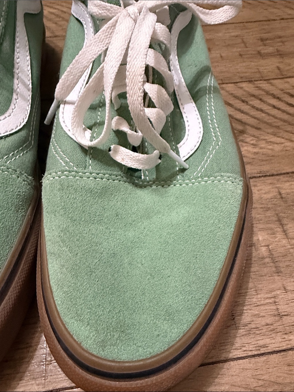 Green Suede Low-Top Sneakers with White Stripe VANS - Picture 9 of 10